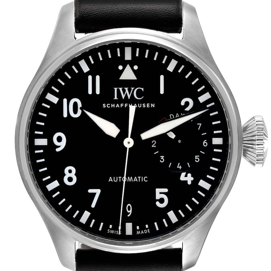 IWC Big Pilots 46mm Black Dial Automatic Steel Mens Watch IW500912 Box Card SwissWatchExpo