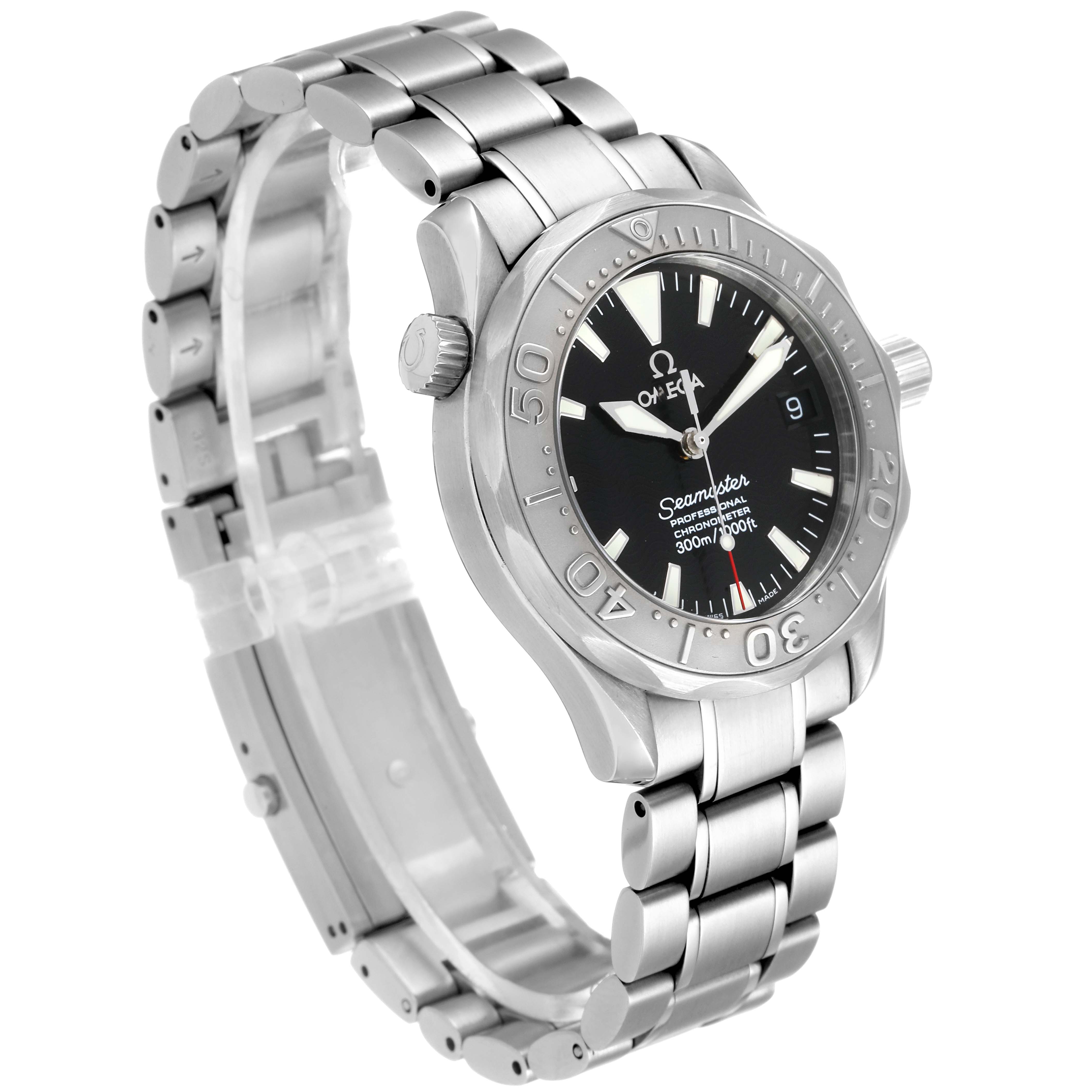 omega seamaster black wave dial