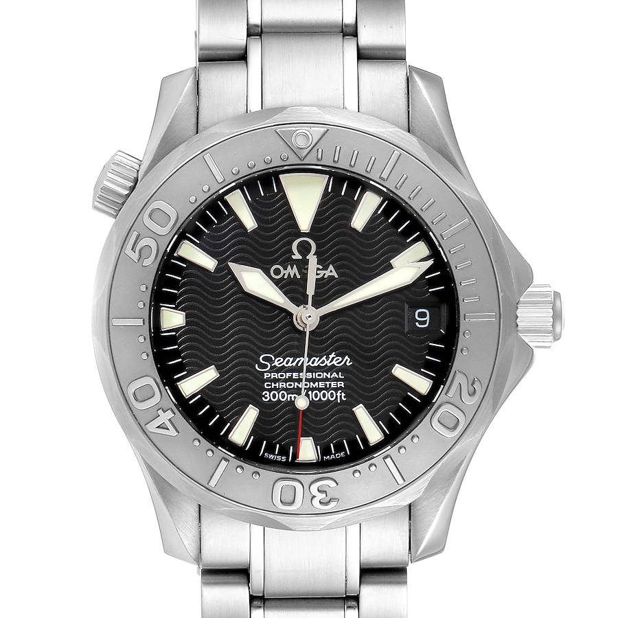 Omega Seamaster 36mm Midsize Black Wave Dial Steel Watch 2236.50.00 Card SwissWatchExpo