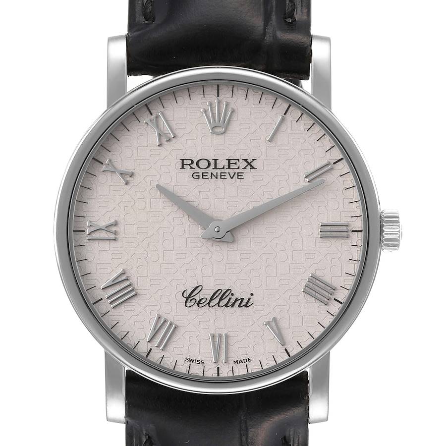 Rolex Cellini Classic White Gold Ivory Anniversary Dial Mens Watch 5115 SwissWatchExpo