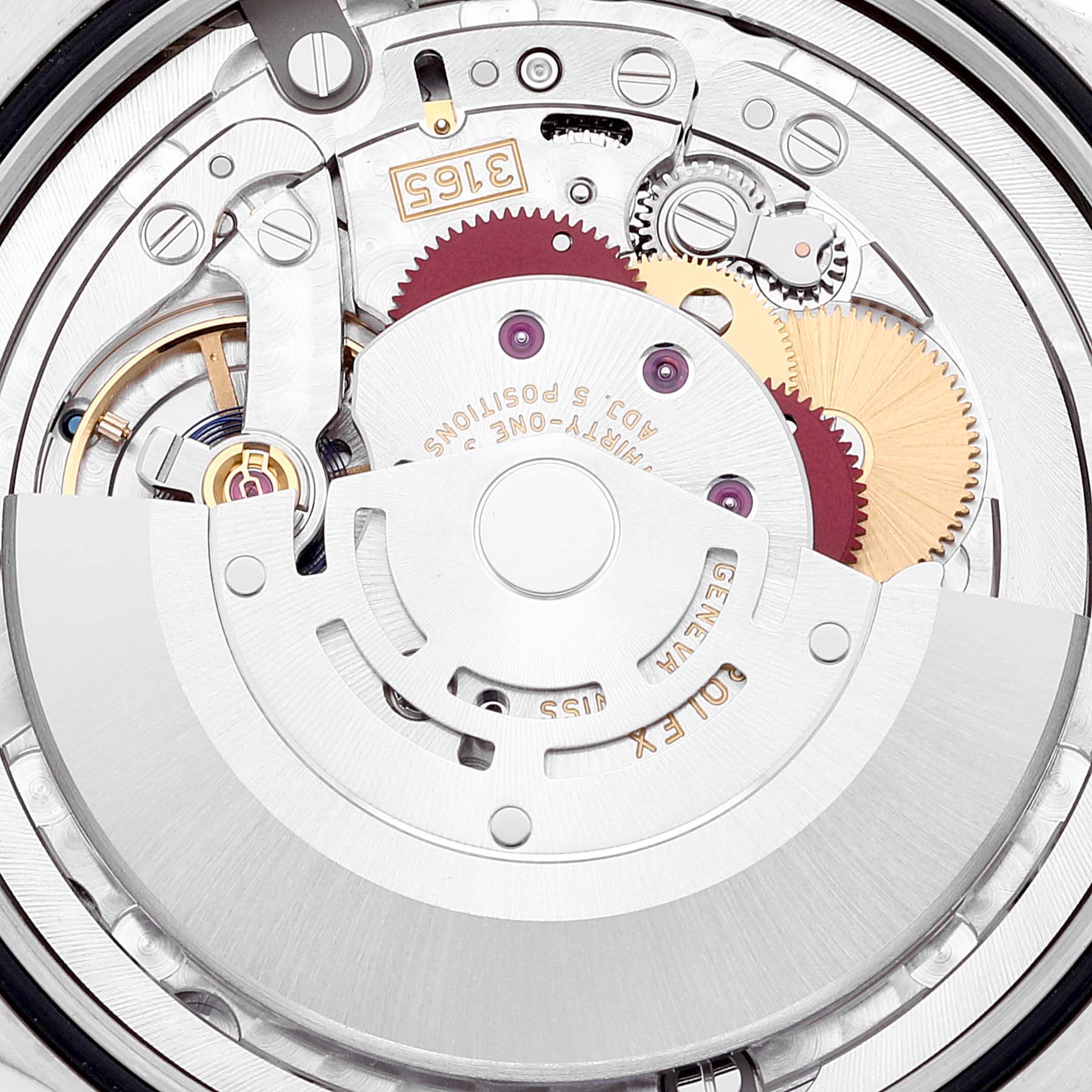 The image shows a close-up view of the Rolex Cellini 50519 Men
s White Gold Silver Dial 50519 Men
s White Gold Silver Dial watch
s intricate movement mechanism.
