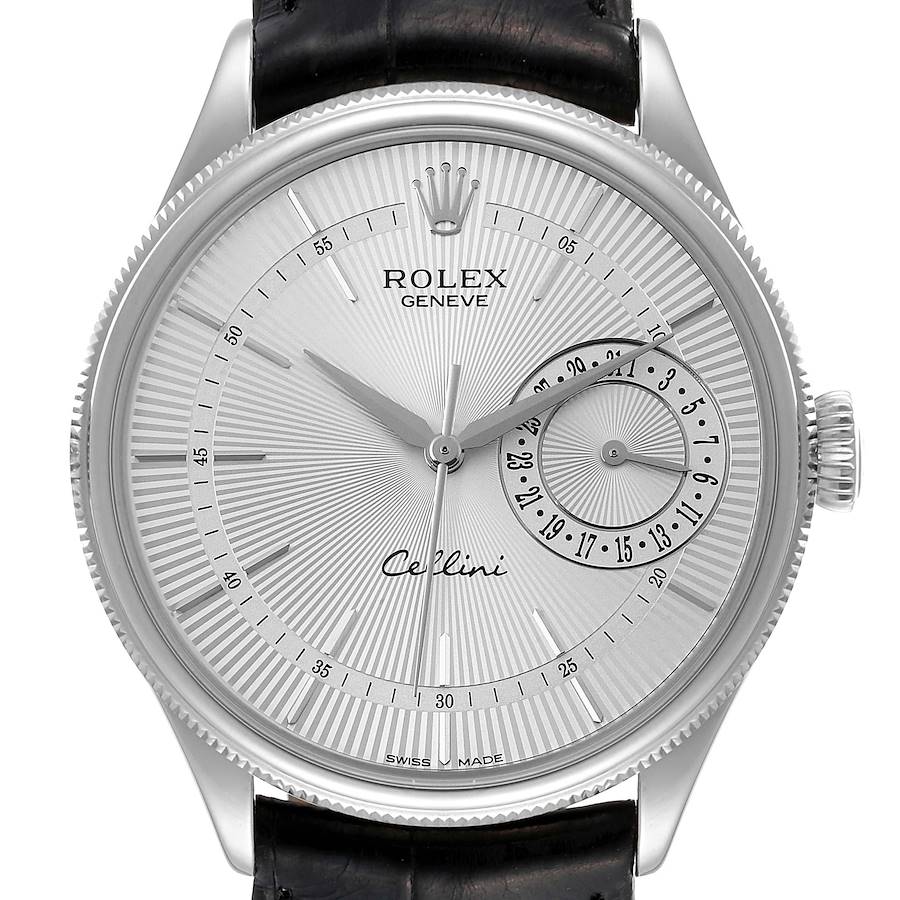 Rolex Cellini Date White Gold Silver Dial Automatic Mens Watch 50519 Box Card SwissWatchExpo