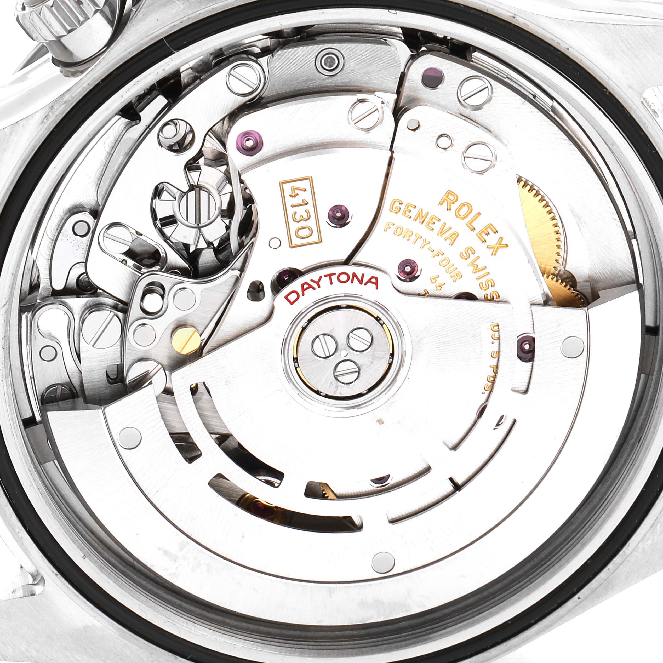 This image shows the internal mechanical movement of a Rolex Daytona 116500 Men's Stainless Steel Black Dial 116500 Men's Stainless Steel Black Dial watch.