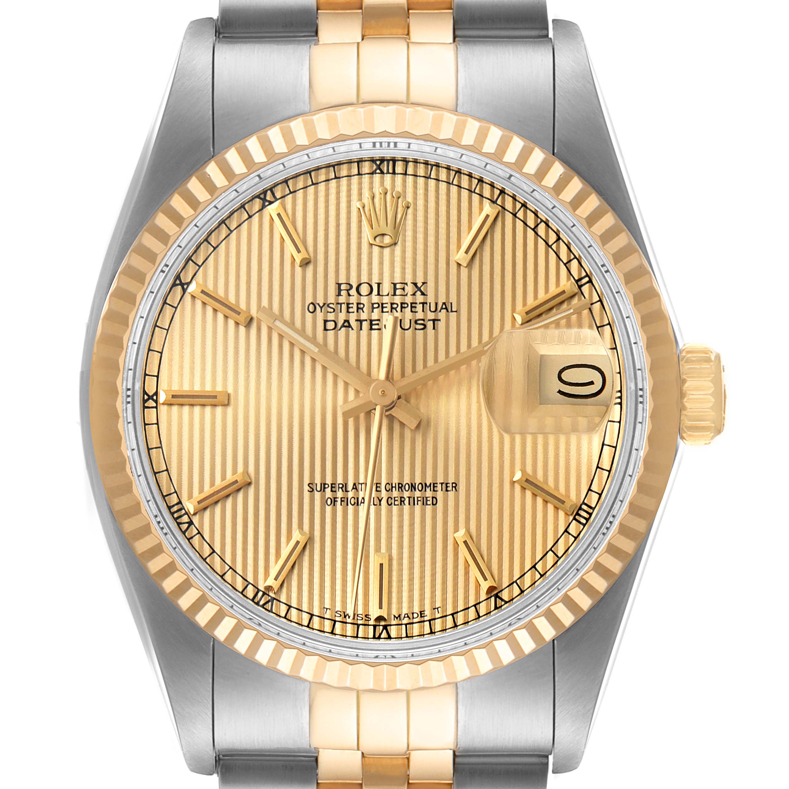 Rolex Datejust 36 Steel Yellow Gold Tapestry Dial Vintage Mens Watch ...