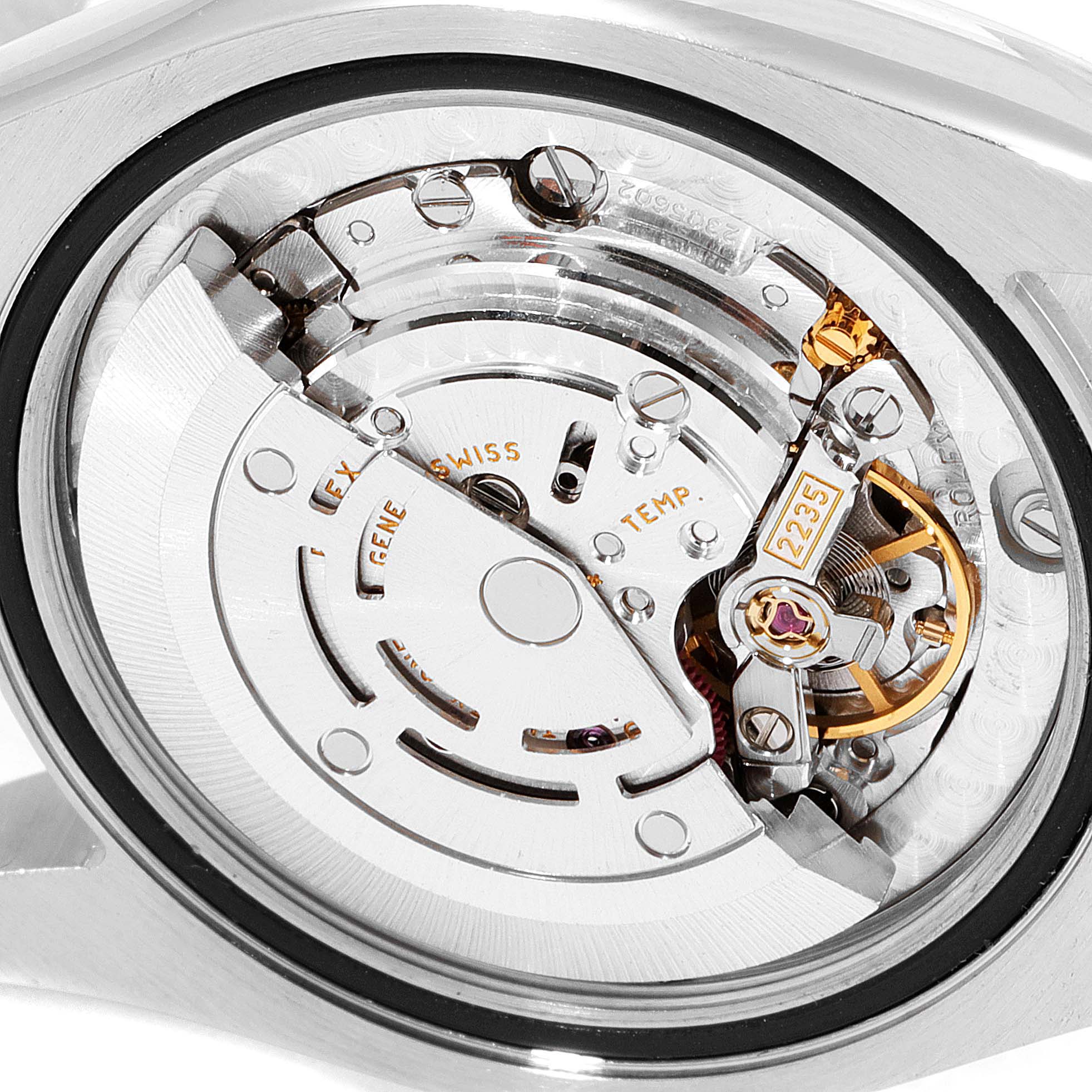 This image shows the back view of the Rolex Mid-Size 178274 Women
s Stainless Steel Mother of Pearl Dial 178274 Women
s Stainless Steel Mother of Pearl Dial model, highlighting its intricate movement and inner mechanisms.