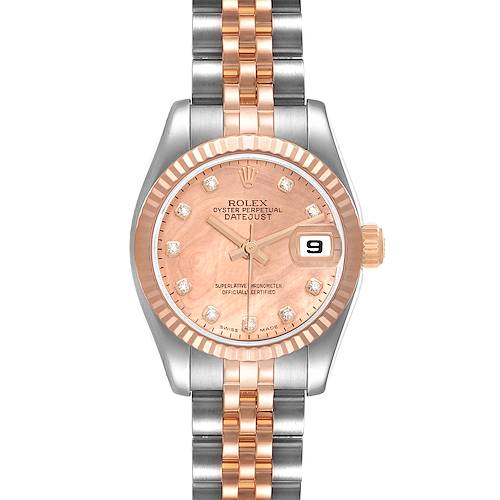 Photo of Rolex Datejust Rose Gold Steel Diamond Ladies Watch 179171 Box Papers