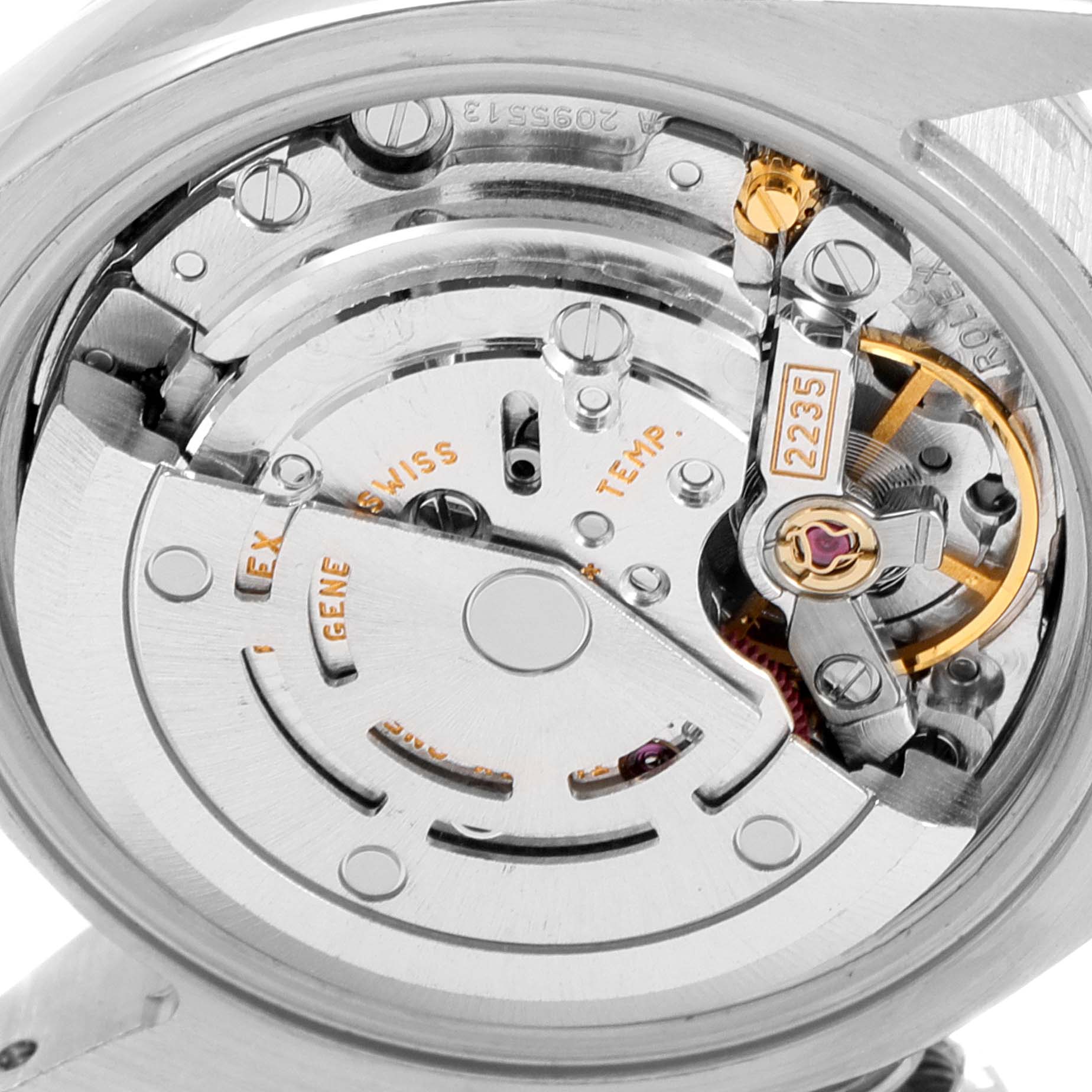 The image shows the movement mechanism of a Rolex Datejust 179174 Women's Stainless Steel Pink Dial 179174 Women's Stainless Steel Pink Dial watch, focused on the intricate internal components.