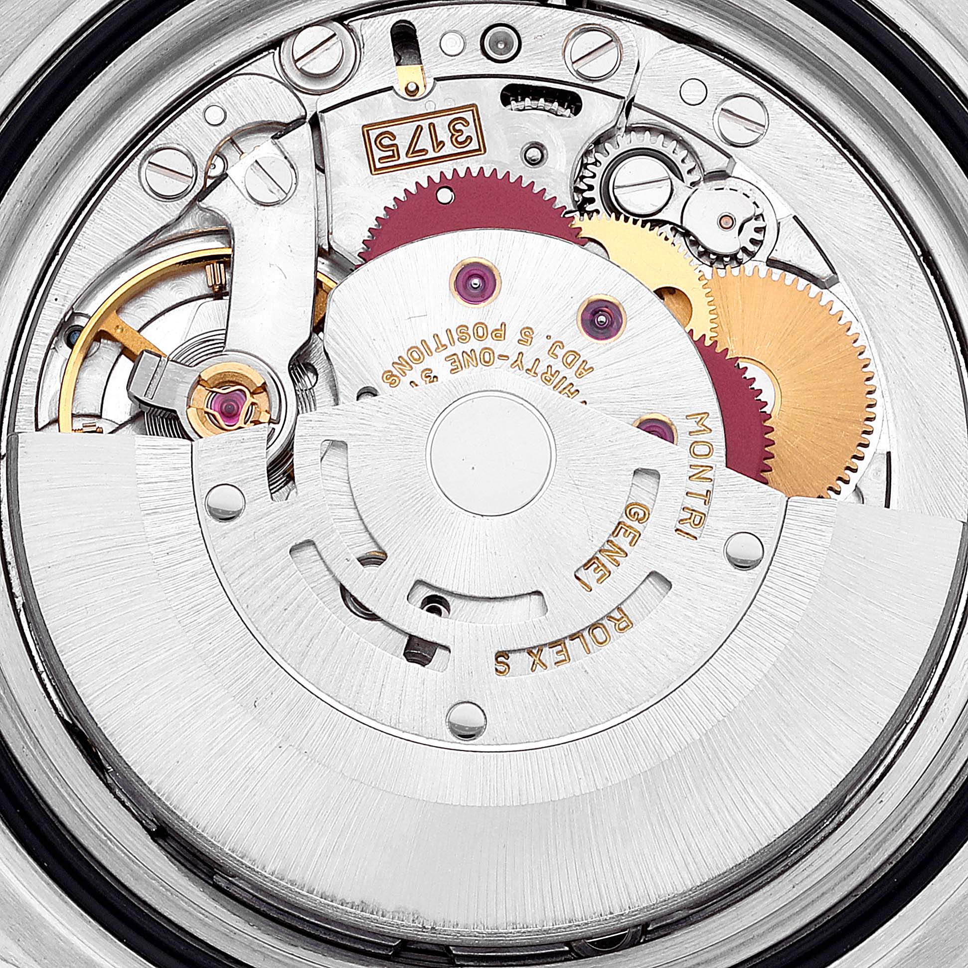 This image shows the internal mechanism and movement components of a Rolex GMT-Master 16700 Men
s Stainless Steel Black Dial 16700 Men
s Stainless Steel Black Dial watch.
