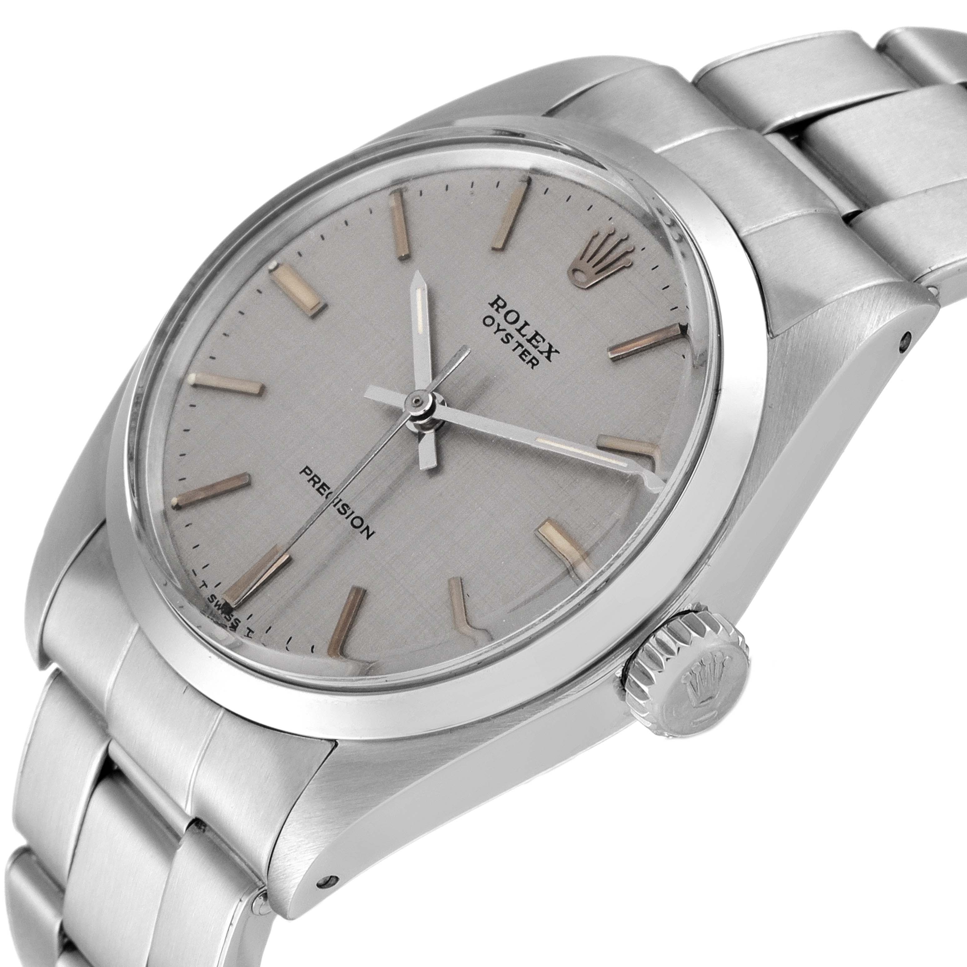 The image shows a Rolex Vintage Collection 6426 Men's Stainless Steel Silver Dial 6426 Men's Stainless Steel Silver Dial watch at a slight angle, highlighting the dial, bezel, and partially the bracelet.