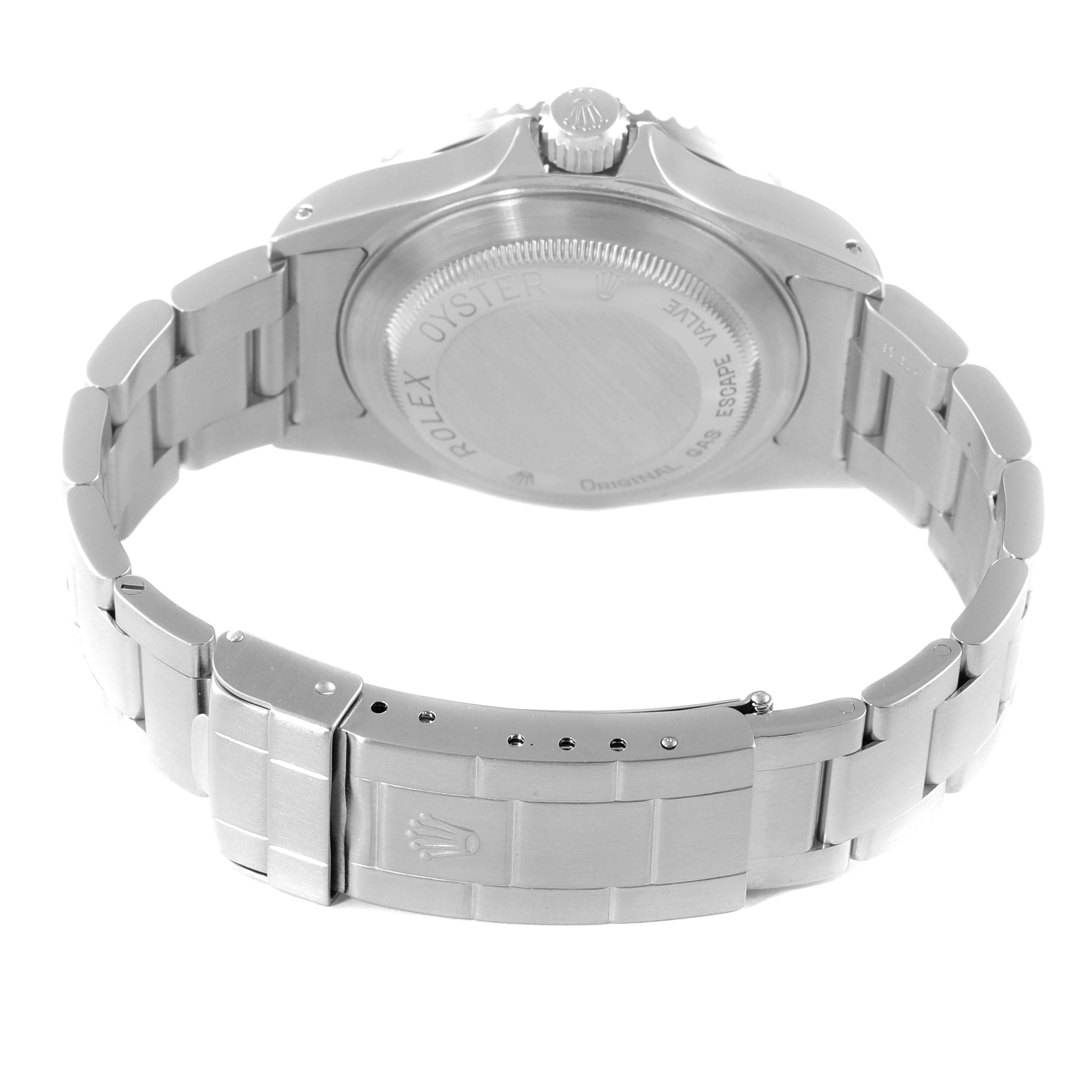 The image shows the back and bracelet of the Rolex Sea-Dweller 16600 Men
s Stainless Steel Black Dial 16600 Men
s Stainless Steel Black Dial watch, with the clasp and case back clearly visible.