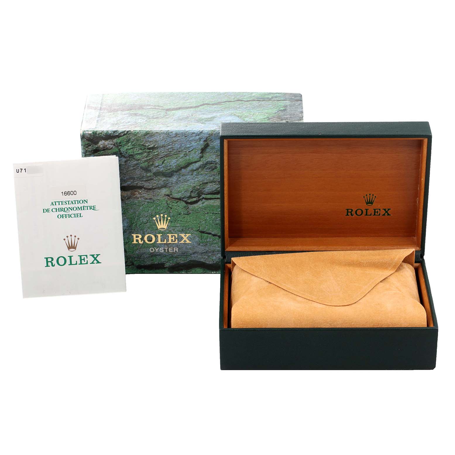The image shows the packaging for a Rolex Sea-Dweller 16600 Men
s Stainless Steel Black Dial 16600 Men
s Stainless Steel Black Dial, including the box, outer cover, and Best Quality
ation booklet.