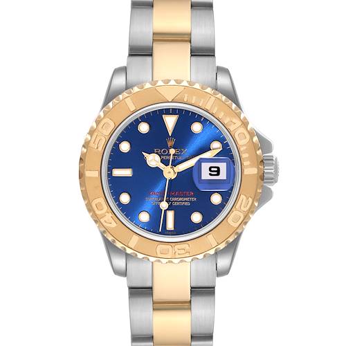 Photo of Rolex Yachtmaster 29mm Steel Yellow Gold Blue Dial Ladies Watch 169623 Papers