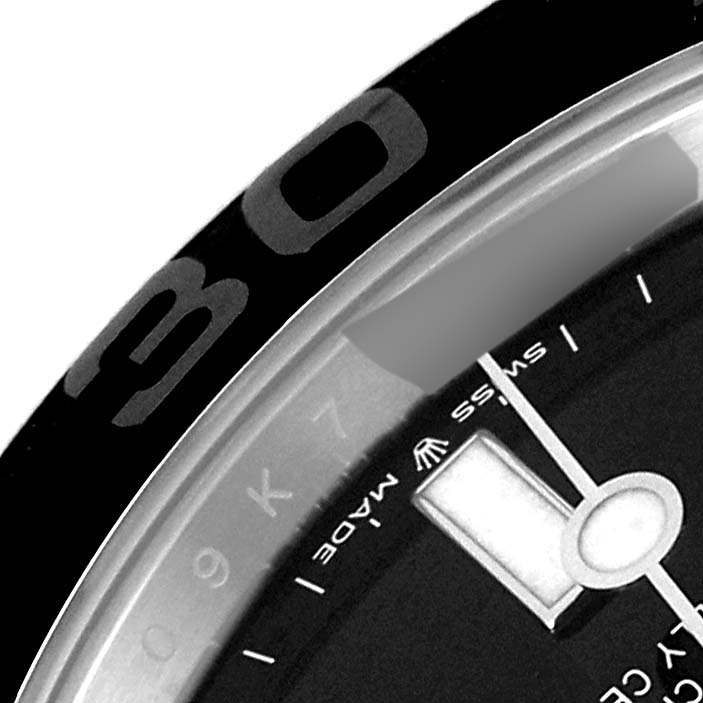 The image shows a close-up of the bezel and part of the dial of a Rolex Yacht-Master 226659 Men's White Gold Black Dial 226659 Men's White Gold Black Dial watch.