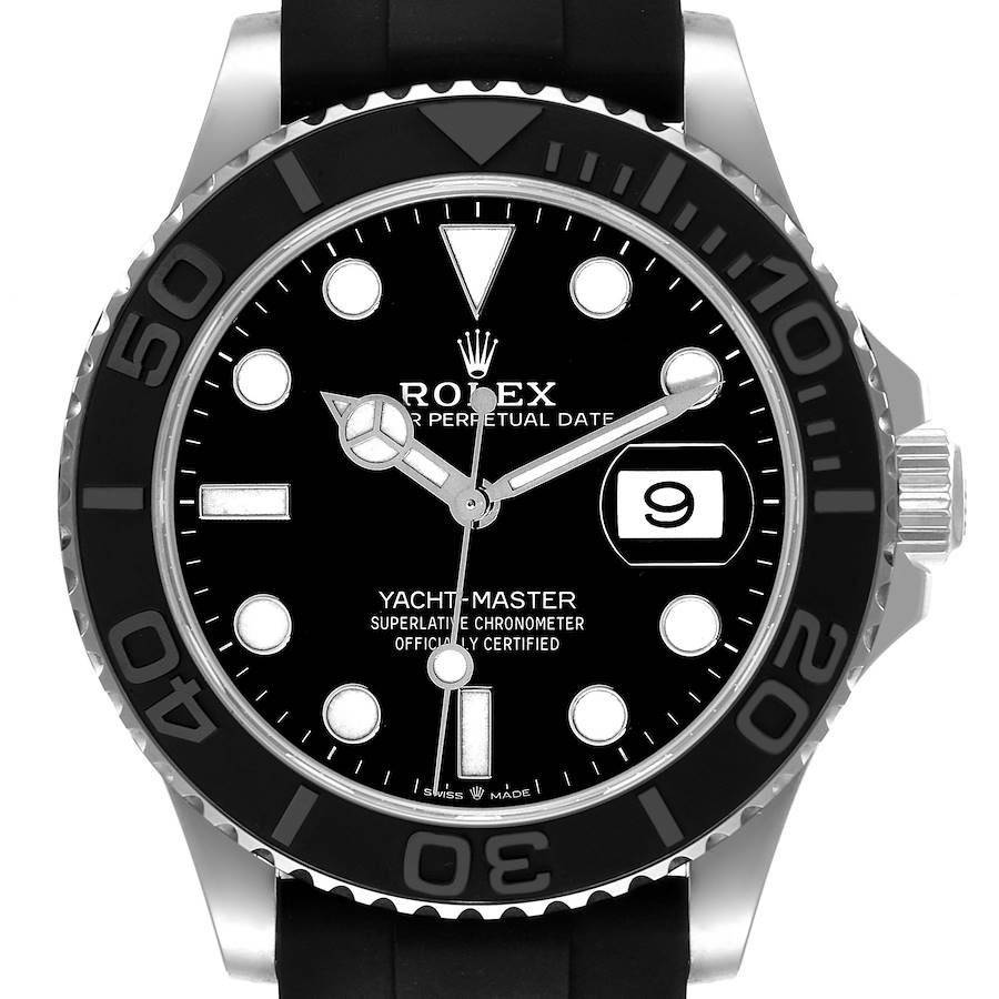 Rolex Yachtmaster White Gold Oysterflex Bracelet Mens Watch 226659 SwissWatchExpo