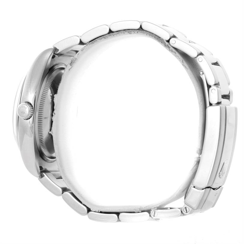 Rolex Date Black Dial Oyster Bracelet Steel Mens Watch 115200 Box ...