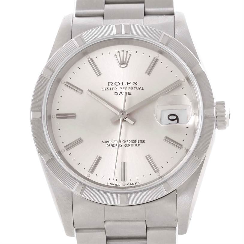 Rolex Date Stainless Steel Silver Dial Mens Watch 15210 | SwissWatchExpo