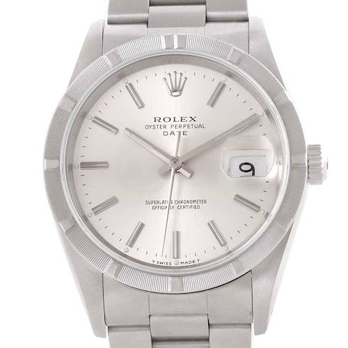 Photo of Rolex Date Stainless Steel Silver Dial Mens Watch 15210