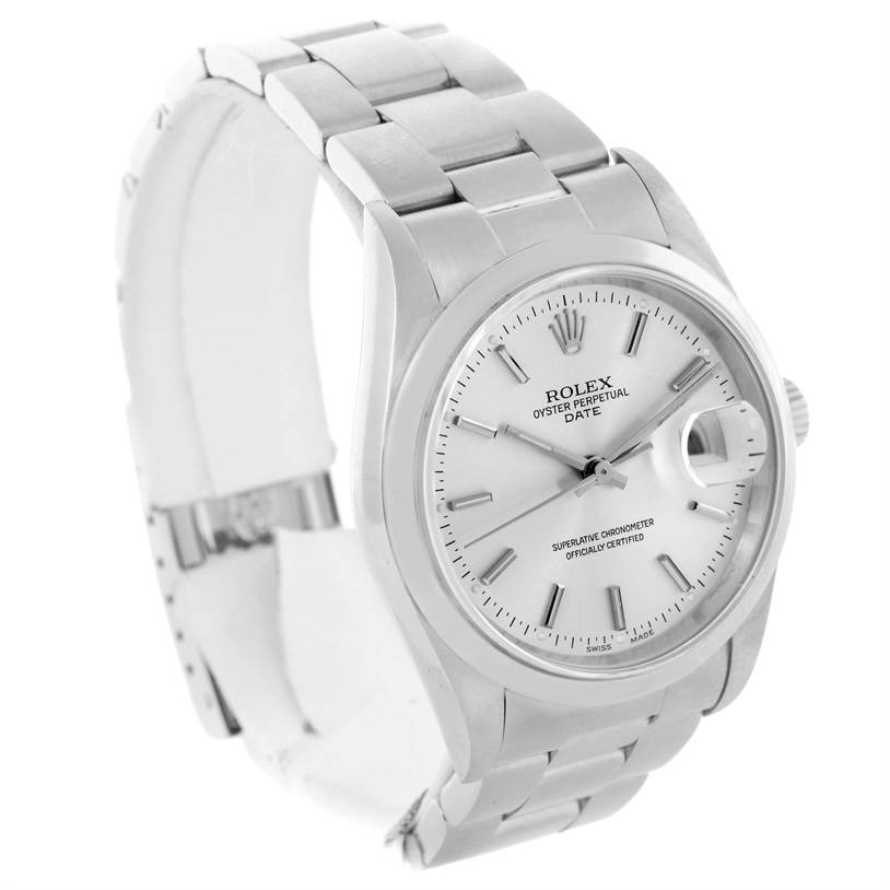 Rolex Date Mens Silver Dial Stainless Steel Automatic Watch 15200 ...