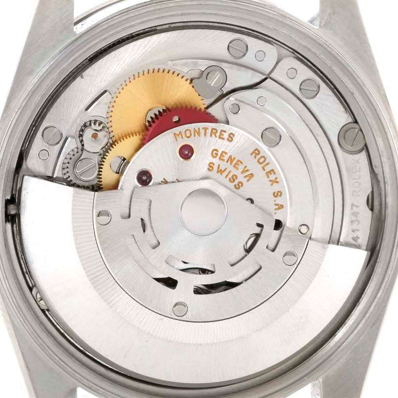 The image shows the internal movement parts of a Rolex Date 15200 Men's Stainless Steel White Dial 15200 Men's Stainless Steel White Dial watch, viewed from the back case.