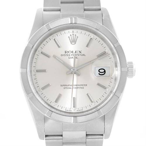 Photo of Rolex Date Stainless Steel Silver Dial Mens Watch 15210
