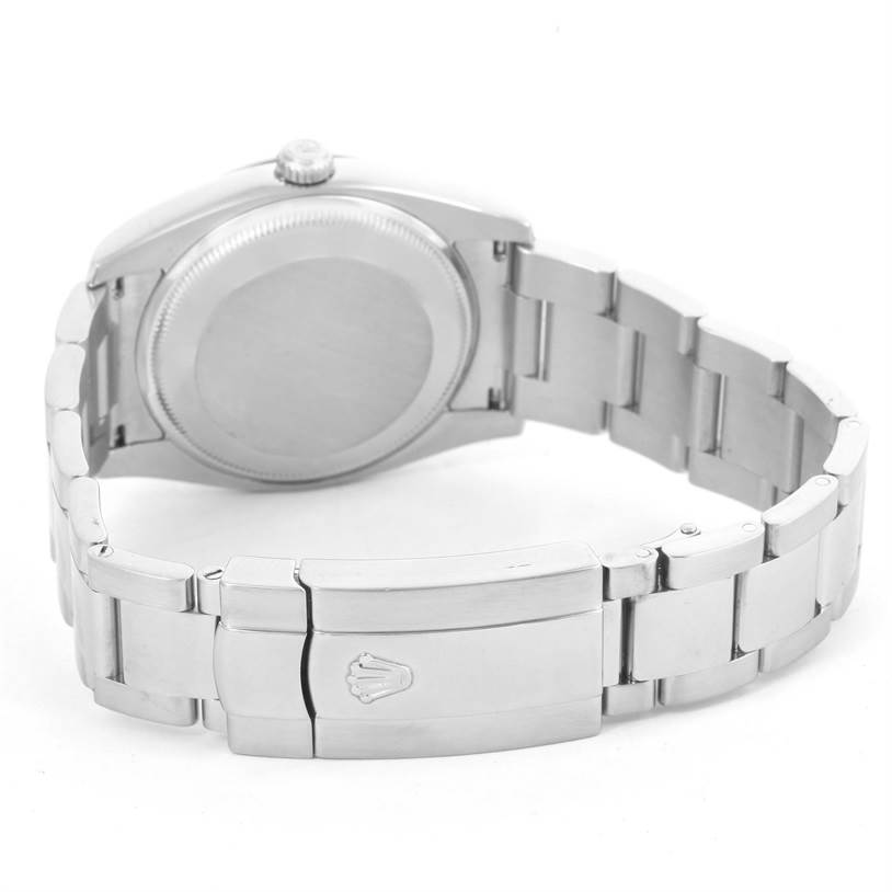 The image shows the back view and clasp of a Rolex Date 115200 Men's Stainless Steel Black Dial 115200 Men's Stainless Steel Black Dial model watch.