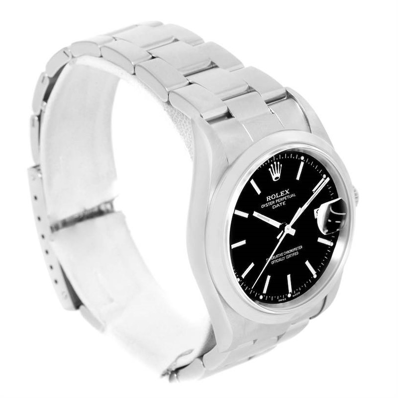 Rolex Date Black Dial Oyster Bracelet Steel Automatic Watch 15200 SwissWatchExpo