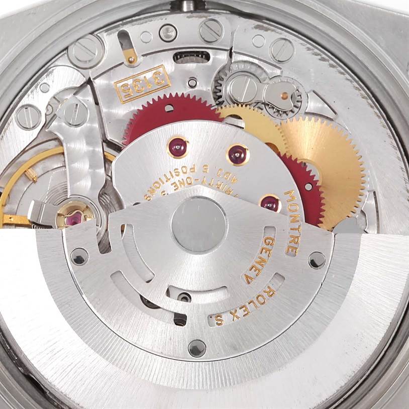 This image shows a close-up view of the internal mechanical movement of a Rolex Date 15200 Men's Black Dial 15200 Men's Black Dial model watch.