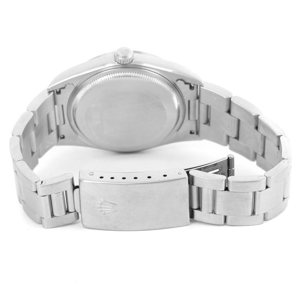 This image shows the back and bracelet clasp of a Rolex Date 15200 Men's Stainless Steel Black Dial 15200 Men's Stainless Steel Black Dial model watch.