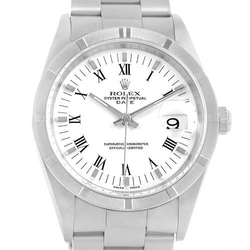 Photo of Rolex Date White Dial Stainless Steel Mens Watch 15210