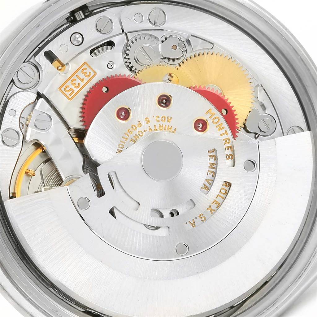 This image shows the internal mechanical movement of the Rolex Date 15200 Men's Stainless Steel Black Dial 15200 Men's Stainless Steel Black Dial model from the back angle, highlighting gears and the rotor.