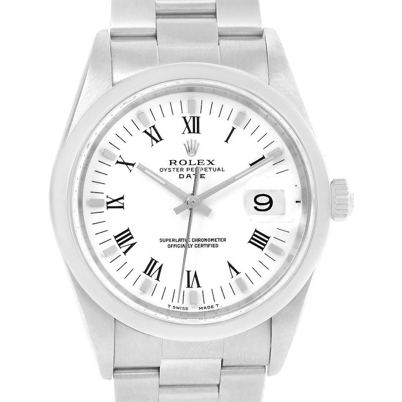 Rolex Date White Dial Oyster Bracelt Steel Mens Watch 15200 SwissWatchExpo