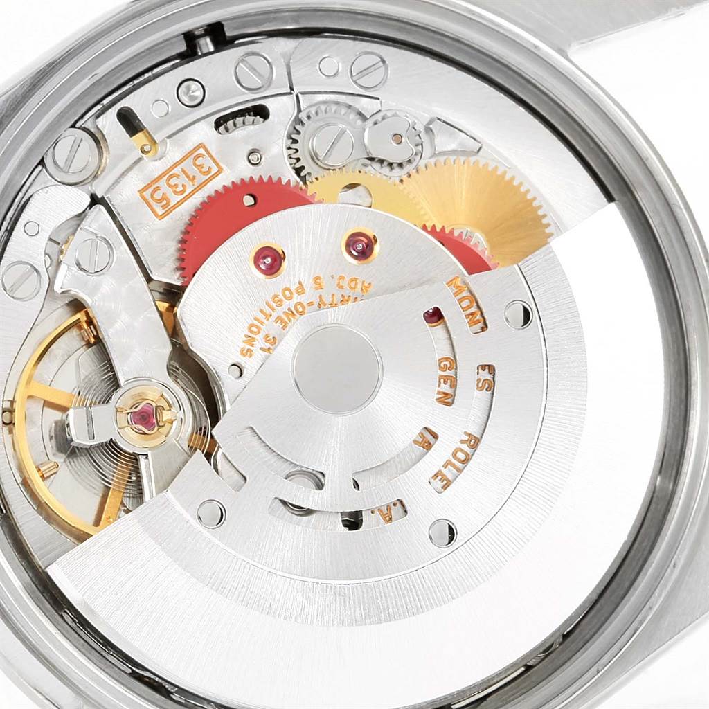 The image shows a close-up of the inner mechanical movement of a Rolex Date 15200 Men's Stainless Steel White Dial 15200 Men's Stainless Steel White Dial model watch.