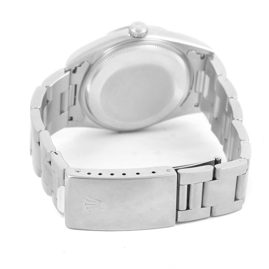 This image shows the back case and bracelet clasp of a Rolex Date 15200 Men's Stainless Steel Silver Dial 15200 Men's Stainless Steel Silver Dial model watch.