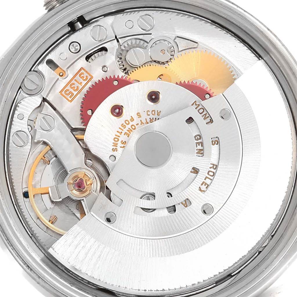 This image shows the internal mechanical movement of a Rolex Date 15210 Men's Stainless Steel Black Dial 15210 Men's Stainless Steel Black Dial model watch, viewed from the back.