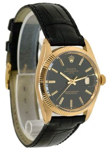 Rolex Vintage Mens 14k Oyster Perpetual Date 1503 Rare SwissWatchExpo