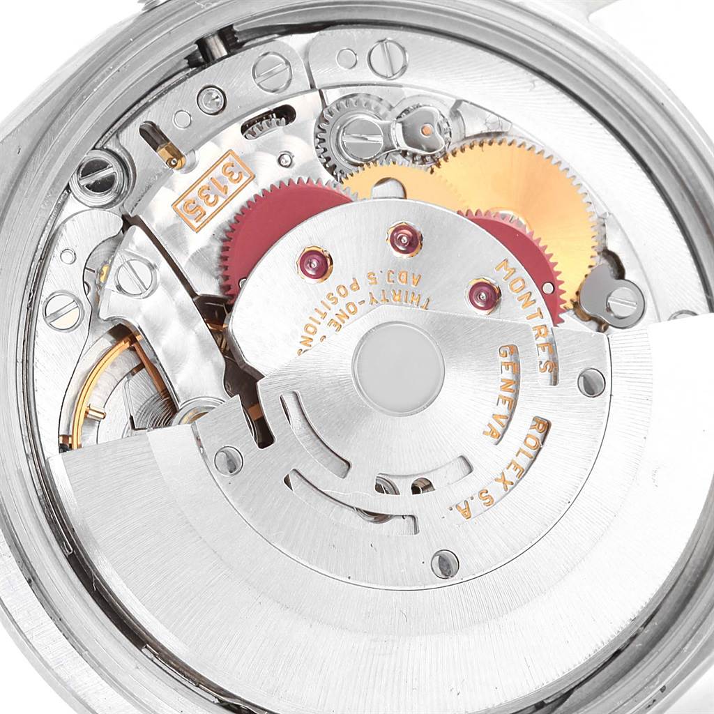 This is a close-up view of the internal mechanism of a Rolex Date 15200 Men's Stainless Steel Blue Dial 15200 Men's Stainless Steel Blue Dial model watch.