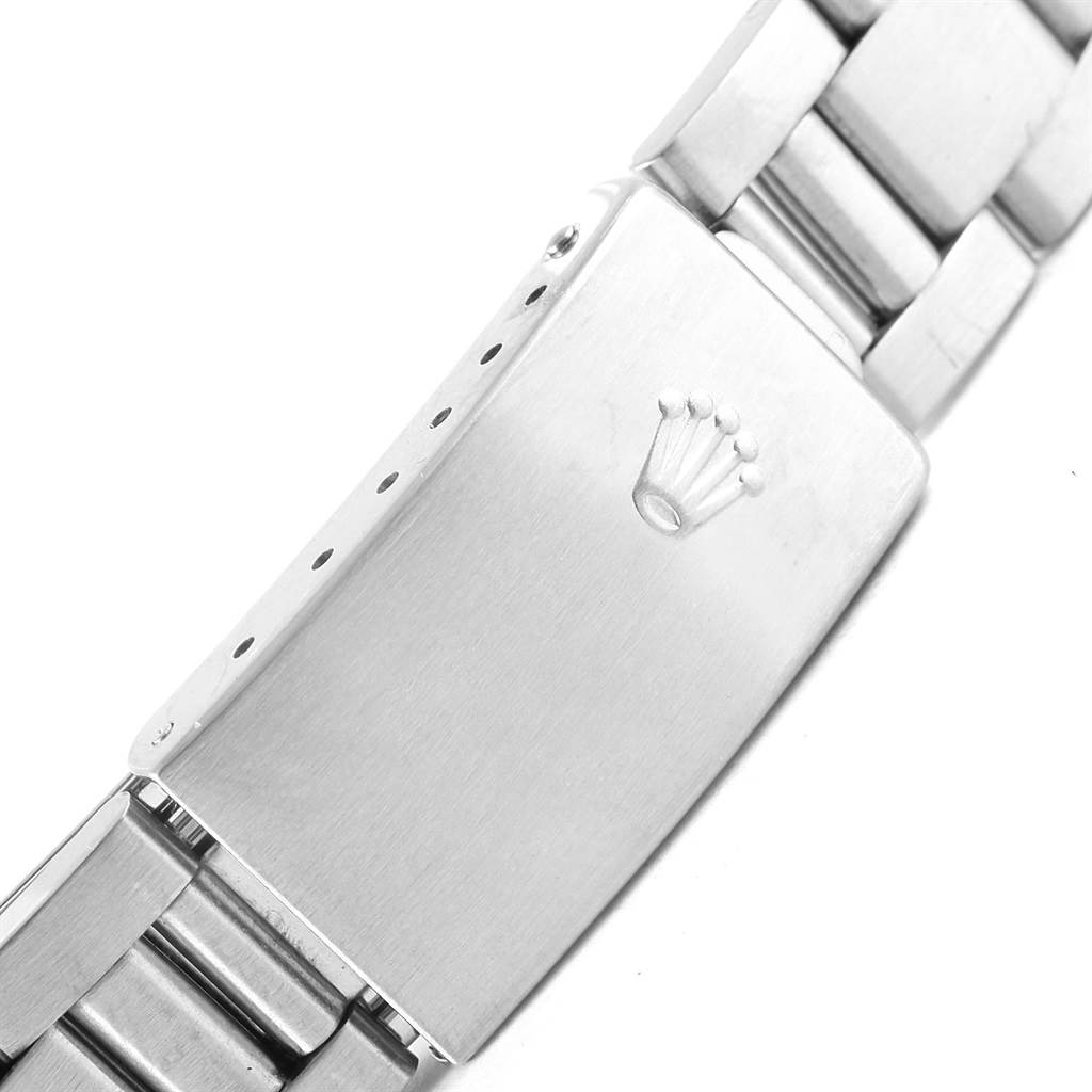 The image shows the clasp and part of the metal bracelet of a Rolex Date 15200 Men's Stainless Steel Black Dial 15200 Men's Stainless Steel Black Dial model watch.