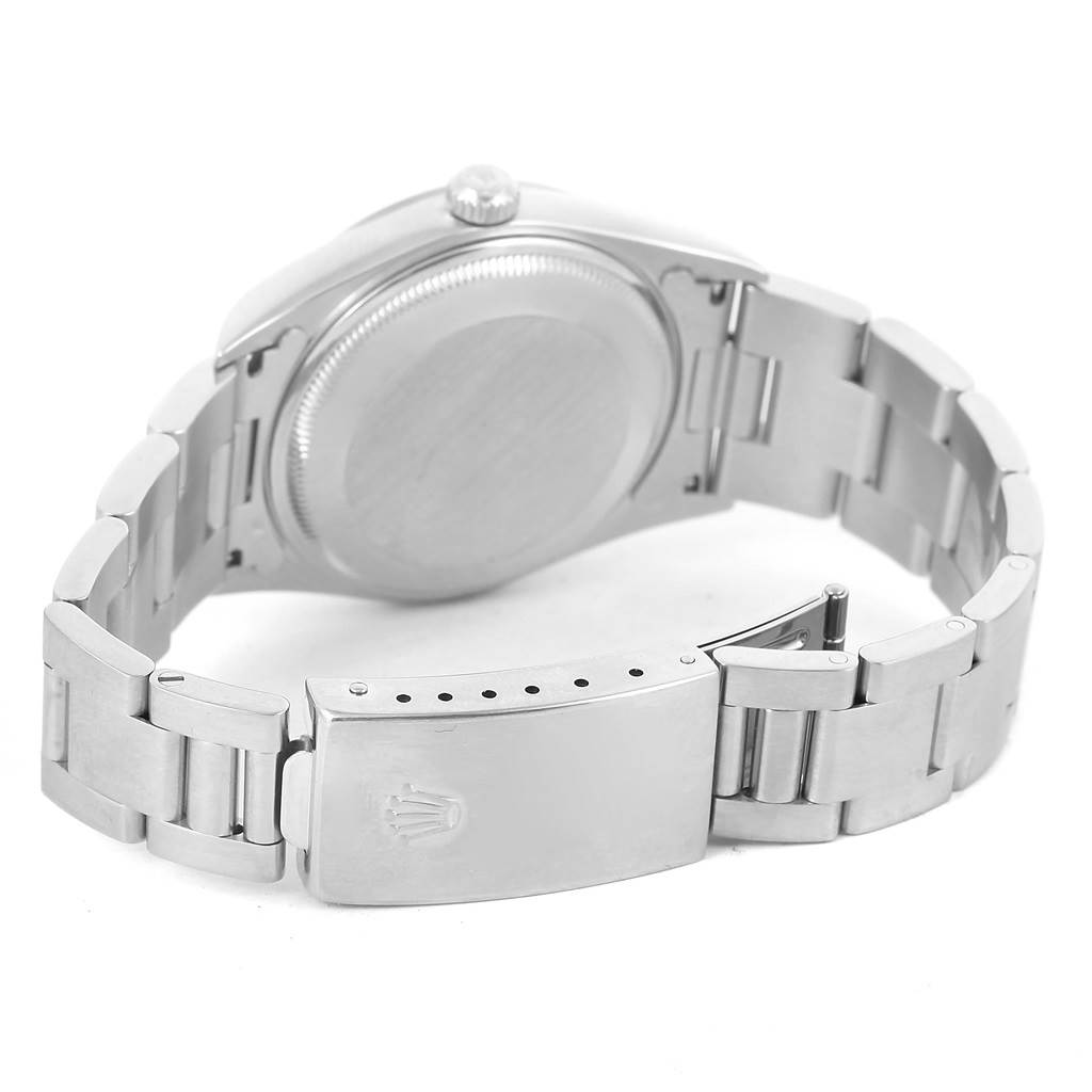 The image shows the back view of a Rolex Date 15200 Men's Stainless Steel White Dial 15200 Men's Stainless Steel White Dial model watch, focusing on the case back and clasp.