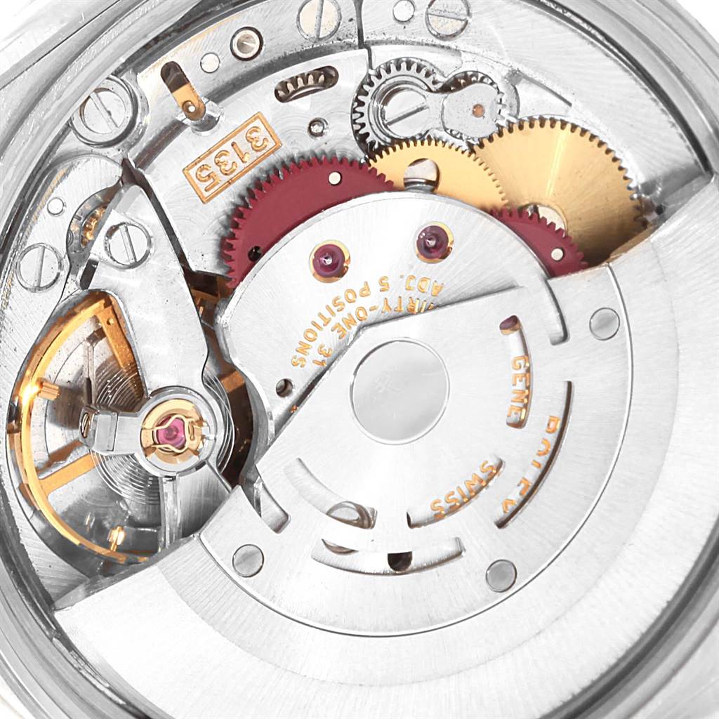 The image shows a close-up view of the inner mechanical movement of a Rolex Date 15200 Men's Stainless Steel Silver Dial 15200 Men's Stainless Steel Silver Dial model watch.