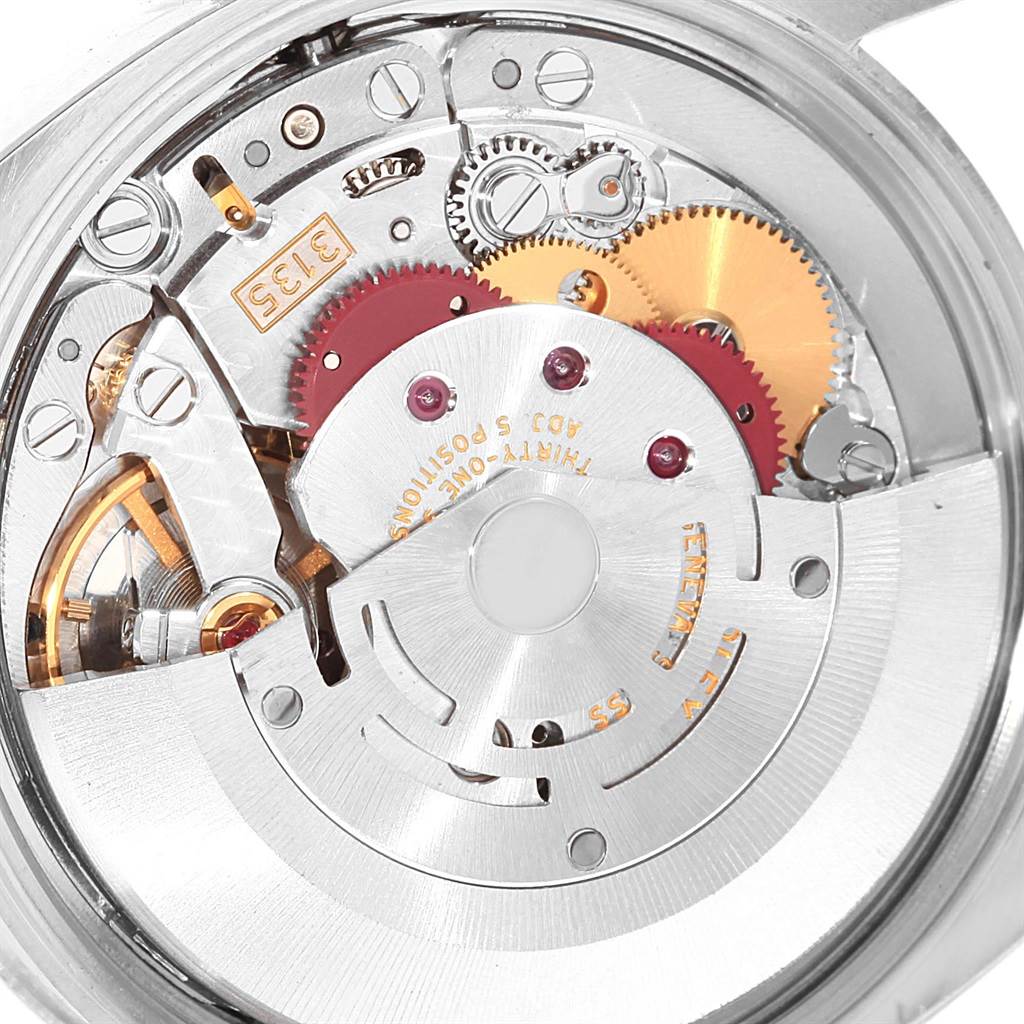 This image shows the internal mechanical components of a Rolex Date 115200 Men's Stainless Steel Silver Dial 115200 Men's Stainless Steel Silver Dial watch movement.