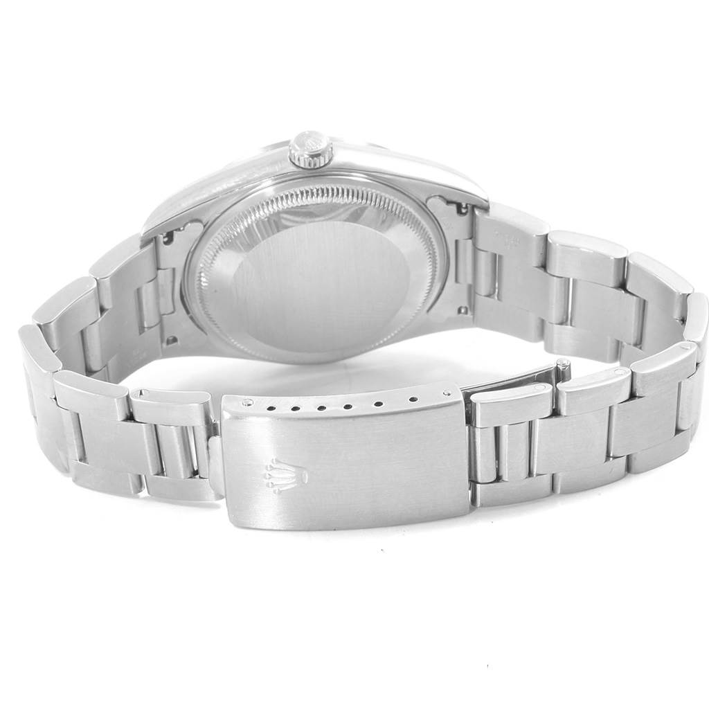 The image shows the back case and bracelet clasp of a Rolex Date 15200 Men's Stainless Steel White Dial 15200 Men's Stainless Steel White Dial watch from a rear angle.