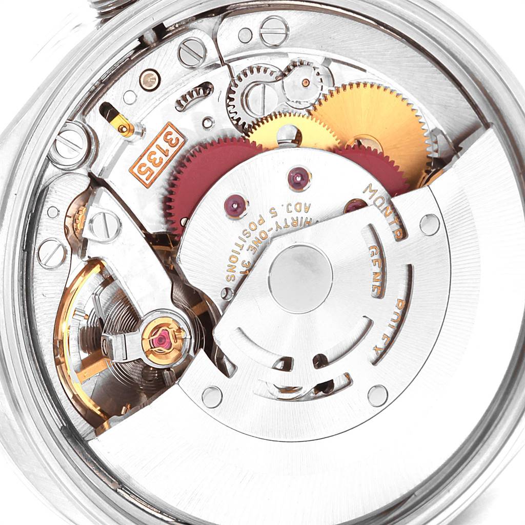 This image shows the inner mechanical parts of a Rolex Date 15200 Men's Stainless Steel White Dial 15200 Men's Stainless Steel White Dial model watch from a top-down angle.