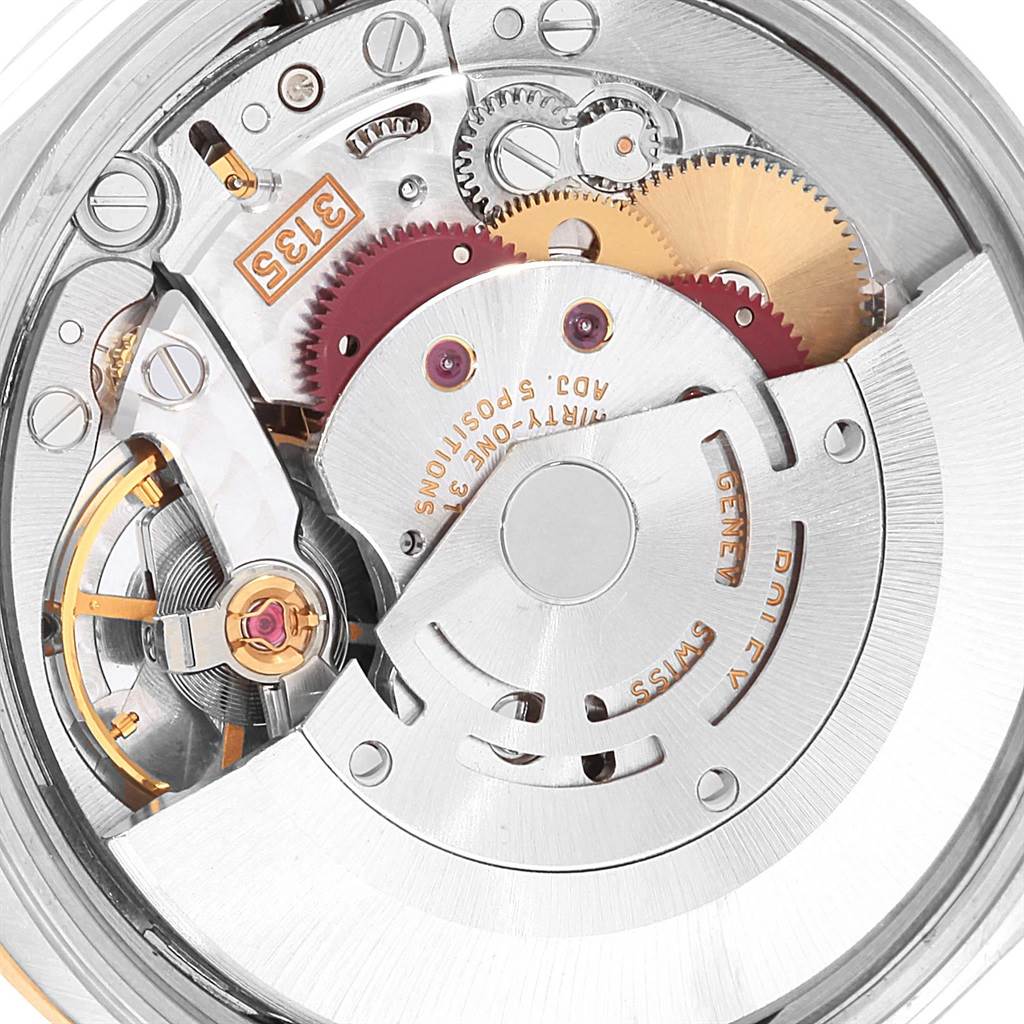 This image shows the inner mechanical movement of a Rolex Date 15203 Men's Steel and Gold (two tone) Champagne Dial 15203 Men's Steel and Gold (two tone) Champagne Dial model watch, viewed from the rear.