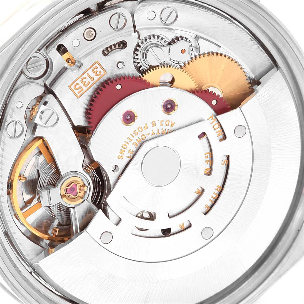 The image shows a close-up view of the internal mechanical movement of a Rolex Date 15200 Men's Stainless Steel Silver Dial 15200 Men's Stainless Steel Silver Dial model watch.