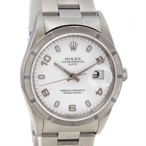 Photo of Rolex Date Mens Ss White Dial Watch 15210 Year 2001-02