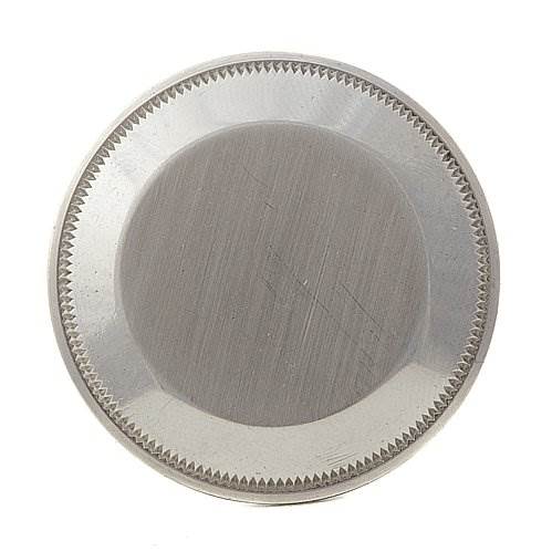 The image shows the case back of a Rolex Date 15053 Men's Stainless Steel Champagne Dial 15053 Men's Stainless Steel Champagne Dial model watch from a top-down view.