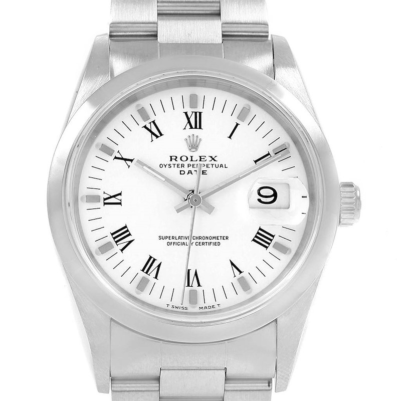 Rolex Date Domed Bezel Oyster Bracelet Steel Mens Watch 15200 SwissWatchExpo