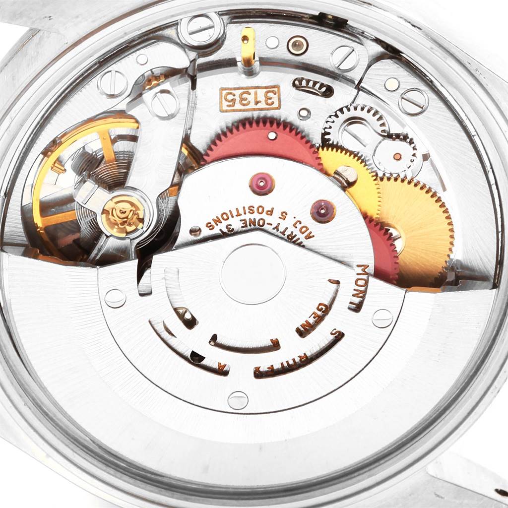 This image shows the back and internal mechanism of a Rolex Date 15200 Men's Stainless Steel Silver Dial 15200 Men's Stainless Steel Silver Dial model watch.