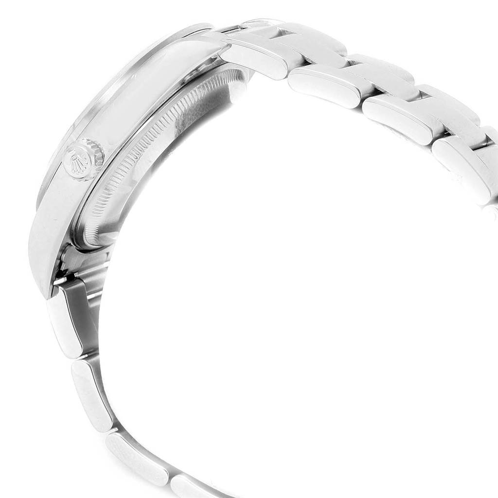 The image shows a side view of the case and bracelet of a Rolex Date 15200 Men's Stainless Steel Black Dial 15200 Men's Stainless Steel Black Dial model watch, highlighting the crown and part of the bracelet.