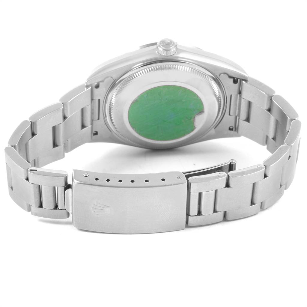 This image shows the back and bracelet of a Rolex Date 15200 Men's Stainless Steel White Dial 15200 Men's Stainless Steel White Dial model watch, focusing on the clasp and case back.